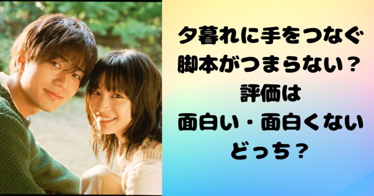 夕暮れに手をつなぐは脚本がつまらない？評価は面白い・面白くないどっち？