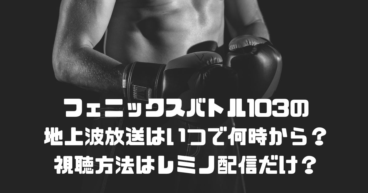 フェニックスバトル103 地上波放送はいつで何時から？ 視聴方法はレミノ配信だけ？ (1)