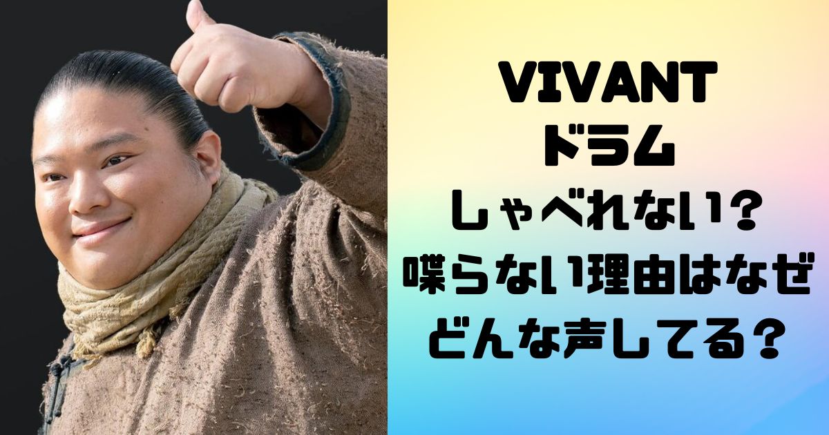 VIVANTのドラムはしゃべれない？喋らない理由はなぜでどんな声してる？